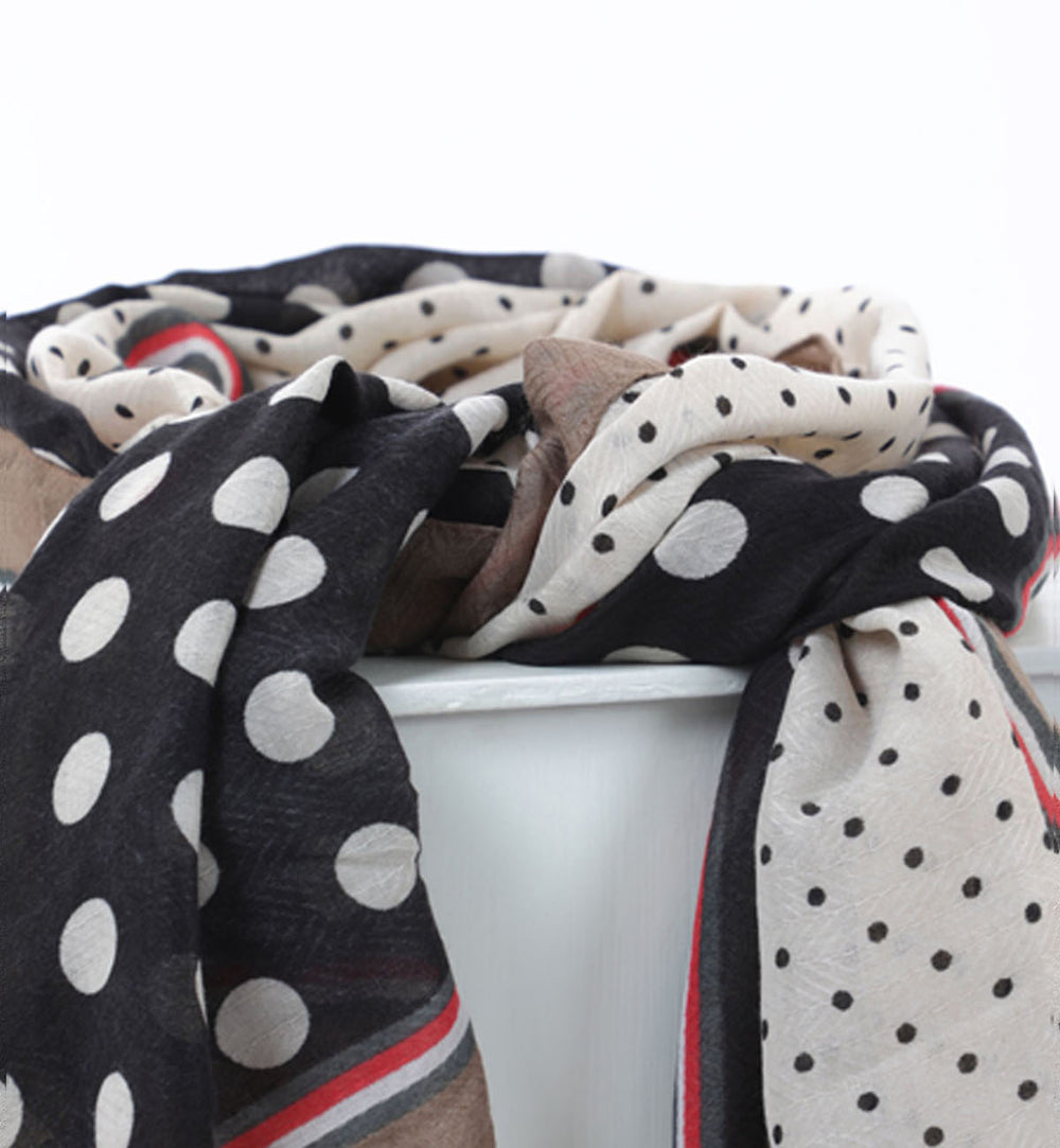 Printed Scarf Black/Offwhite (7462802653335)