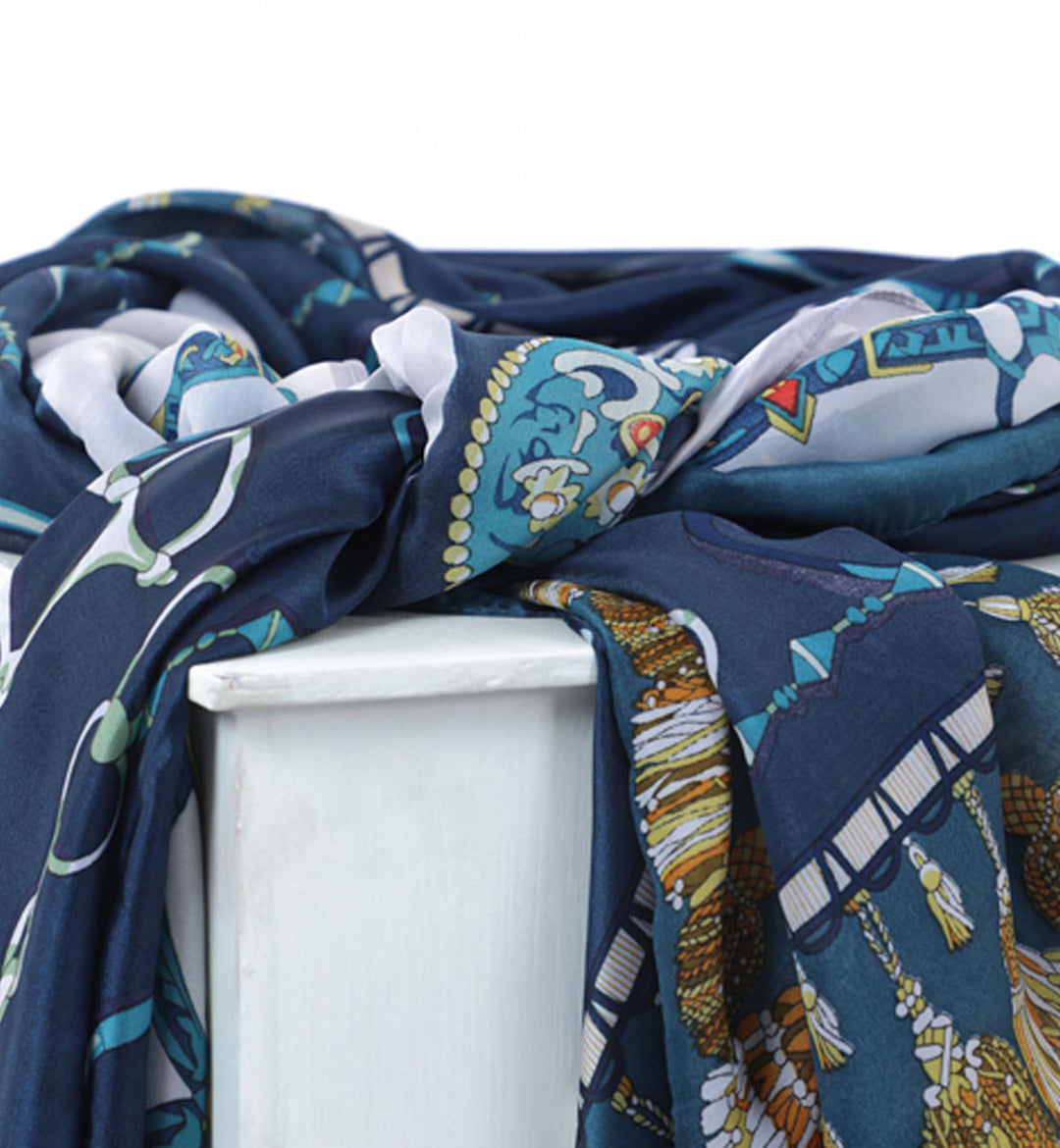 Printed Scarf Blue (7462802981015)