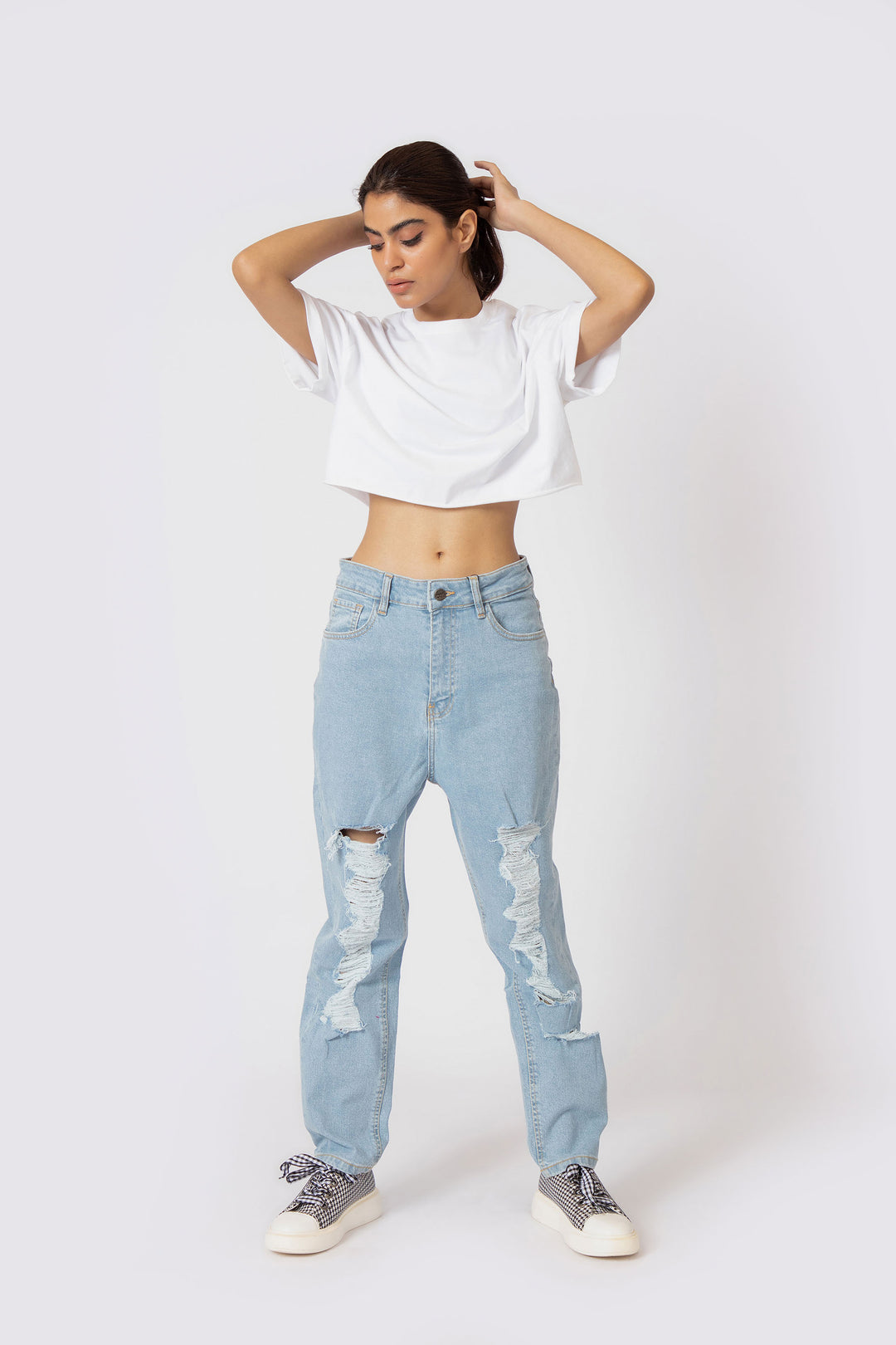 Ripped Mom Jeans Blue