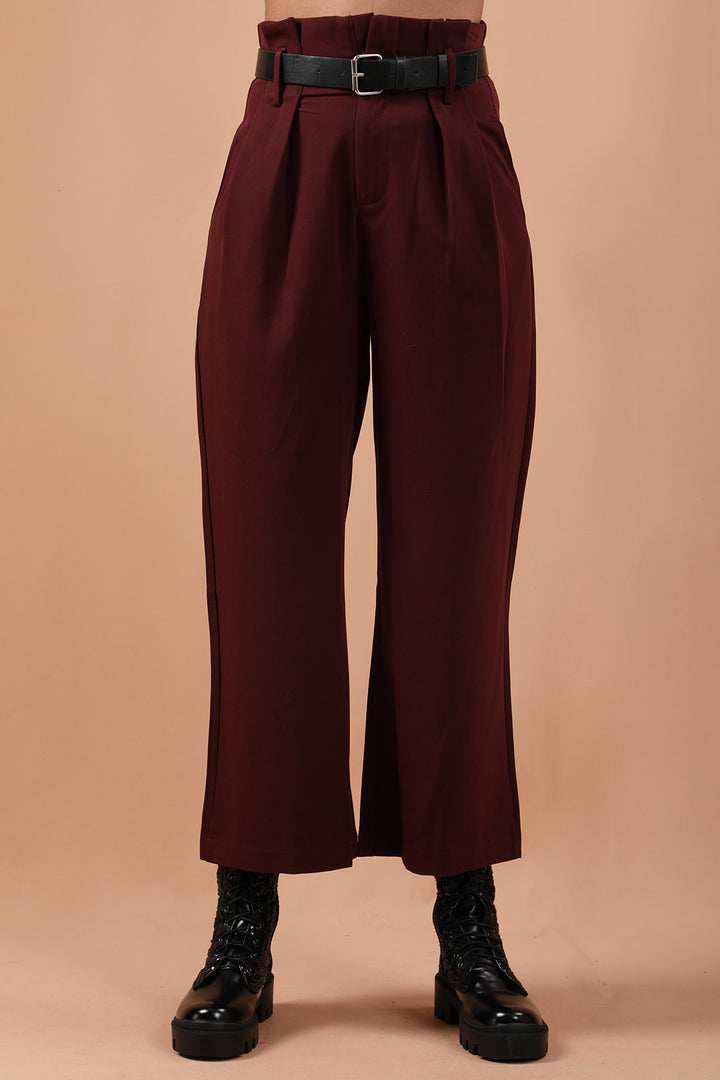 Flared Pants Burgundy (7284269416599)