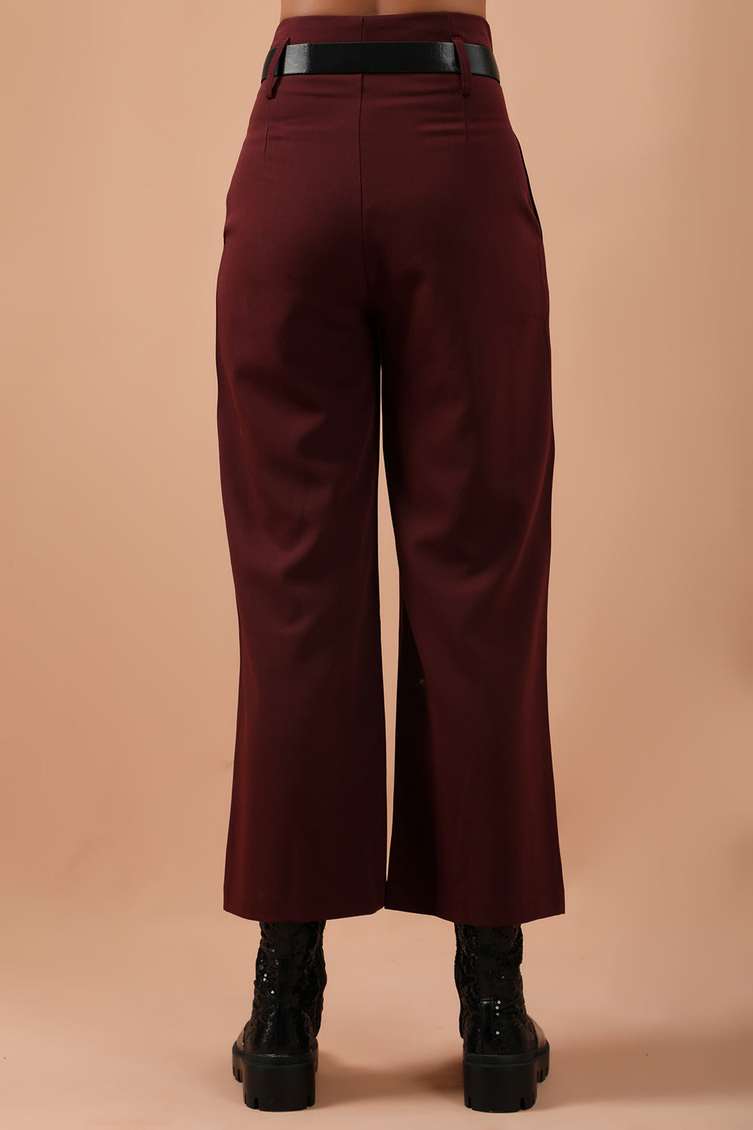 Flared Pants Burgundy (7284269416599)