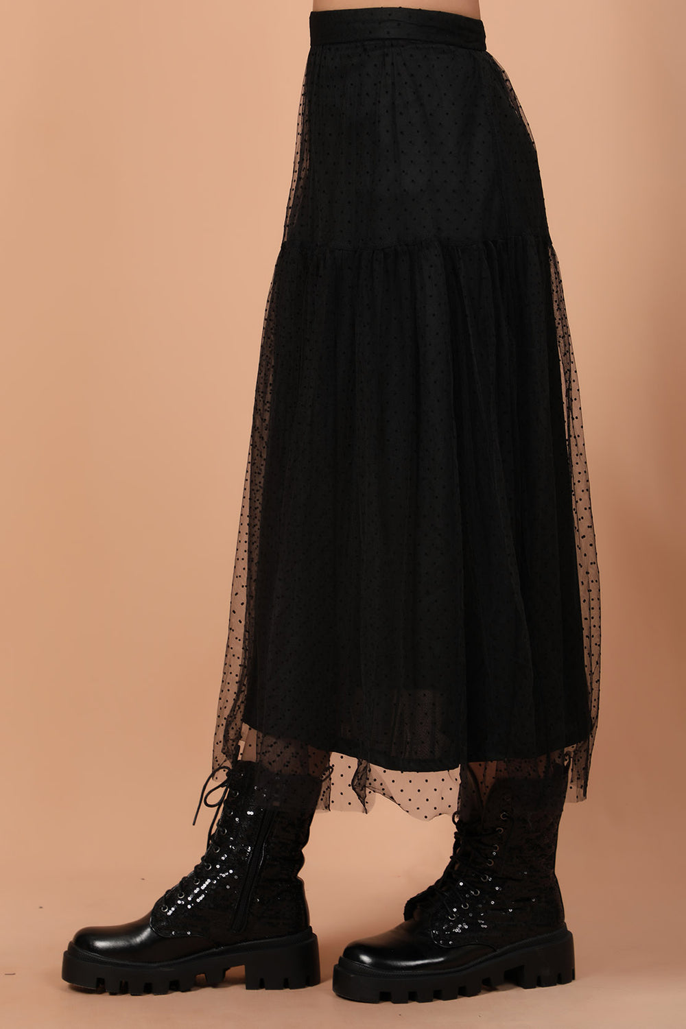 Tiered Skirt Black (7278544257175)