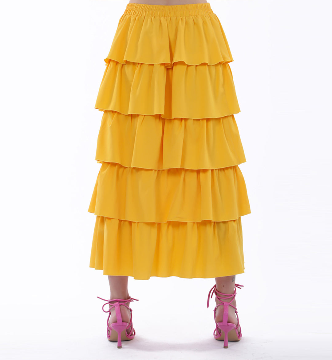 Tiered Skirt Mustard (7462803505303)