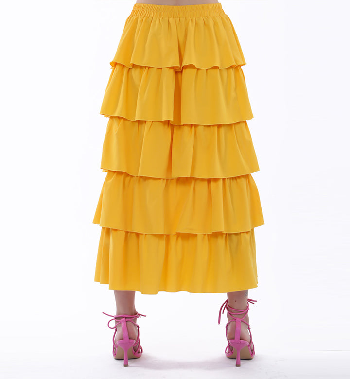 Tiered Skirt Mustard (7462803505303)