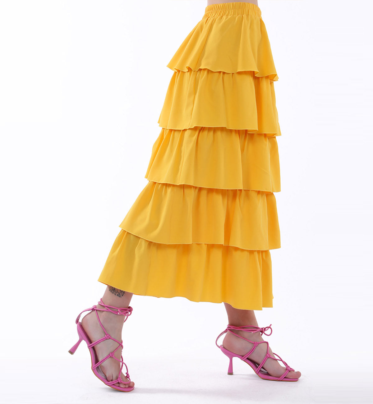 Tiered Skirt Mustard (7462803505303)