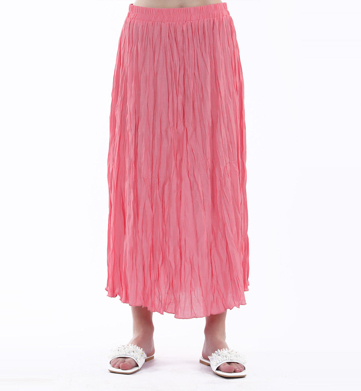 Crinkled Skirt Pink (7584611303575)