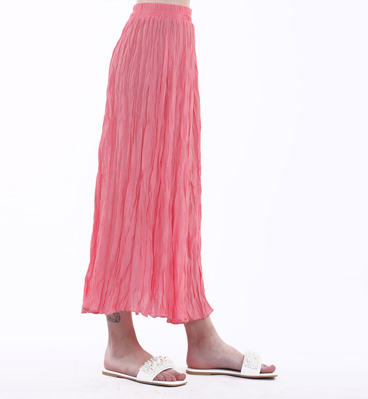 Crinkled Skirt Pink (7584611303575)