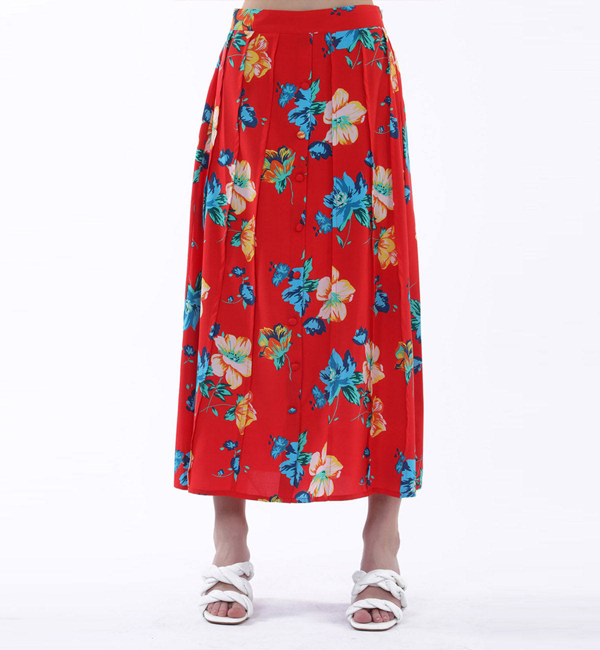 Floral Skirt Red (7584611041431)