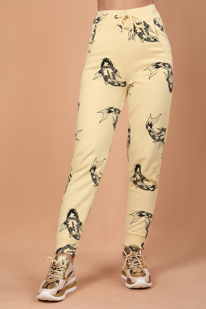 Printed Trackpants Beige (7183363080343)