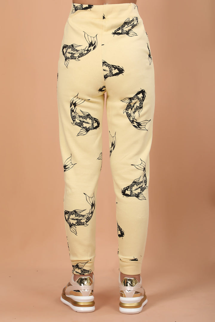 Printed Trackpants Beige (7183363080343)