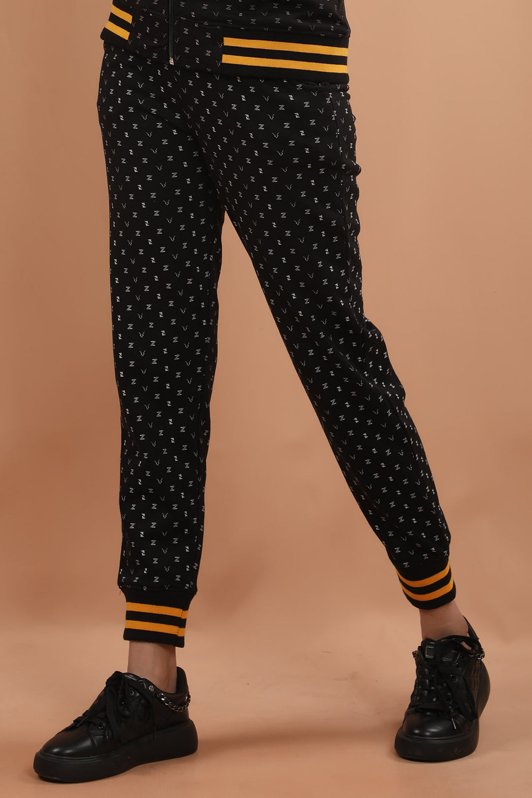 Printed Track Pants Black (7349413183639)