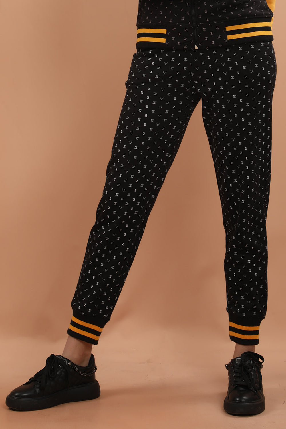 Printed Track Pants Black (7349413183639)