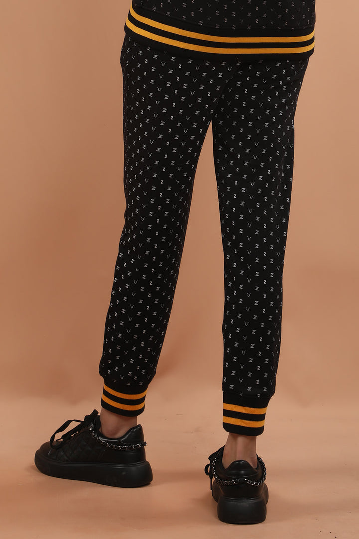 Printed Track Pants Black (7349413183639)