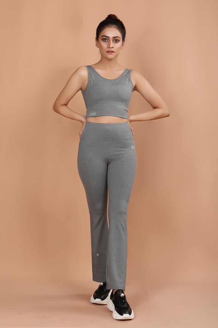 Gym Bralet Flared Pants Grey (7335235846295)