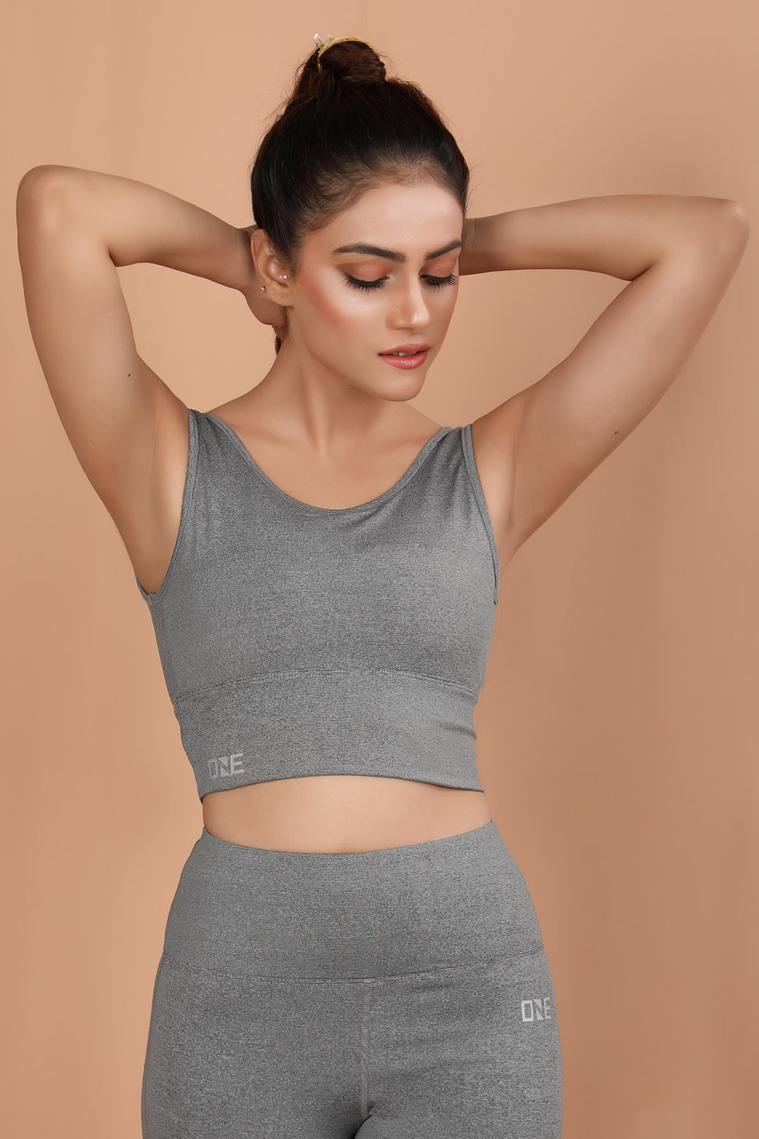 Gym Bralet Flared Pants Grey (7335235846295)