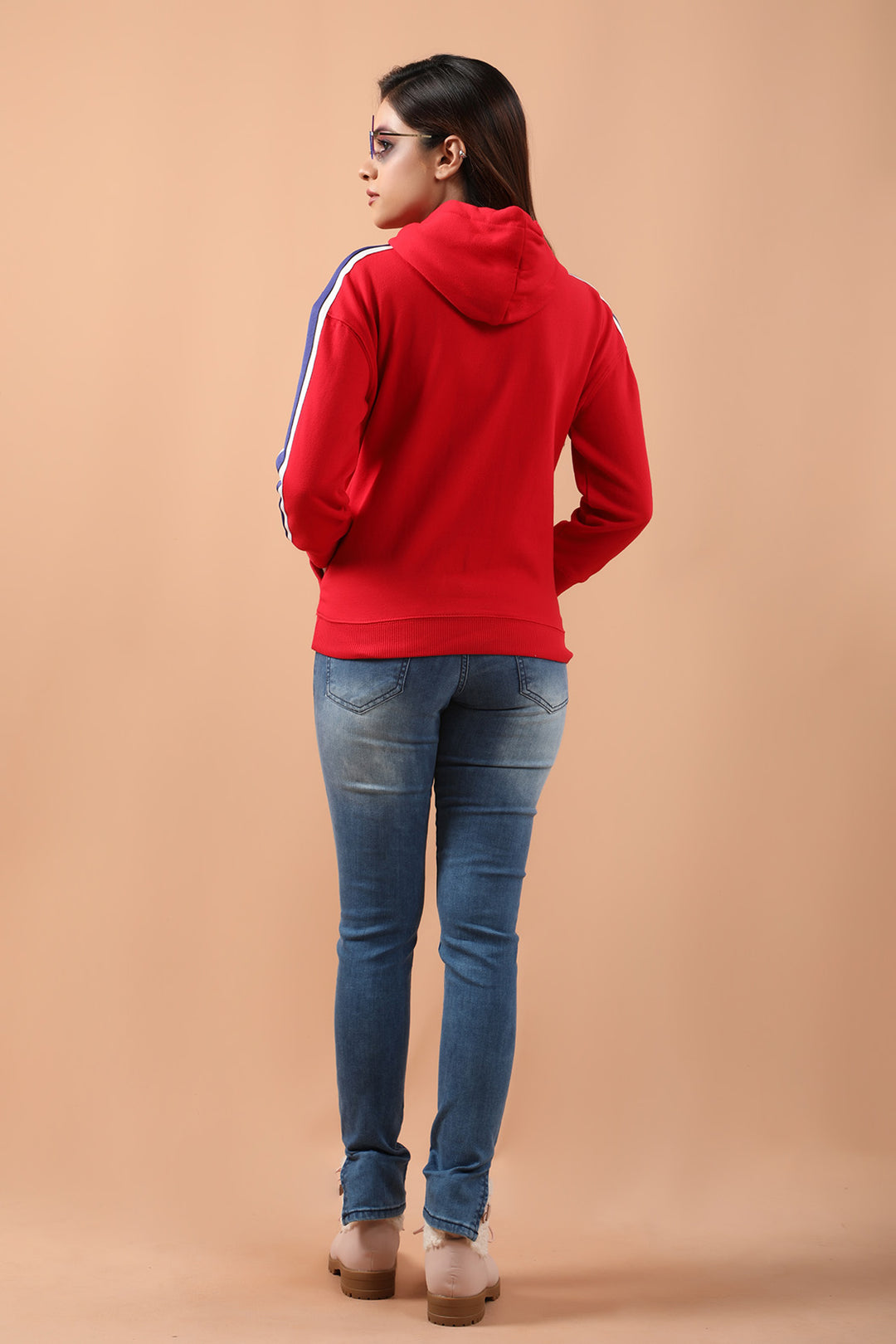 Tape Hoodie Red (7194399867031)