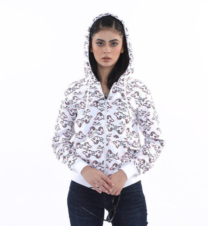 Printed Hoodie White