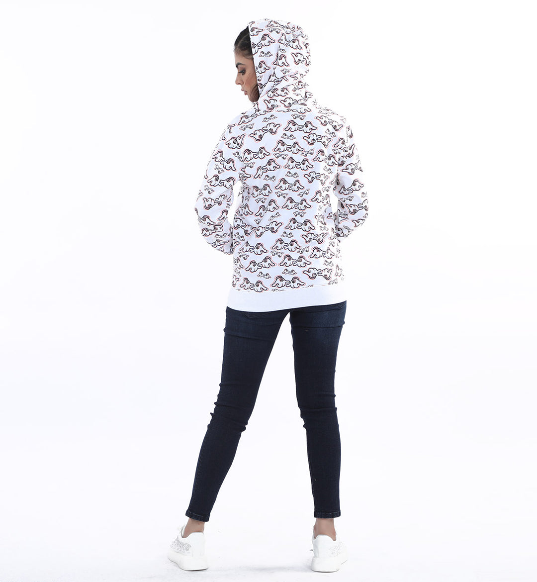 Printed Hoodie White