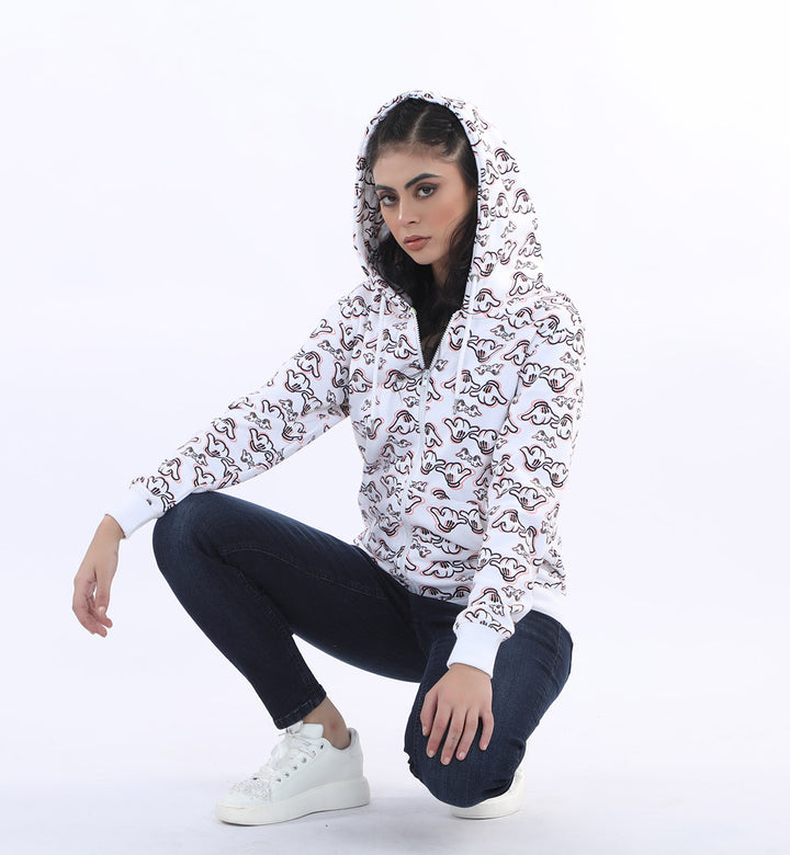 Printed Hoodie White