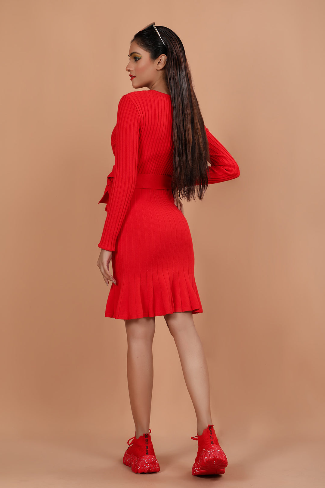 Sweater Dress Red (7334971277463)