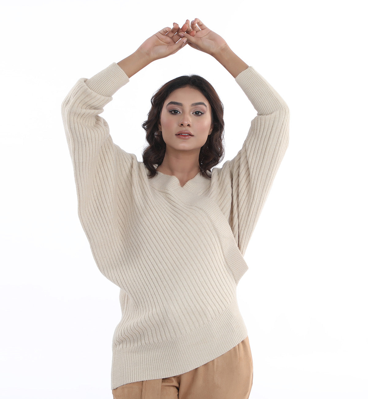 Asymmetrical Sweater Beige