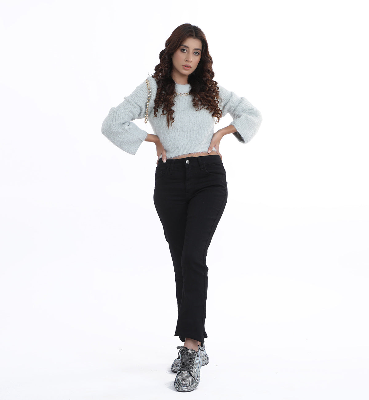 Cropped Sweater Grey