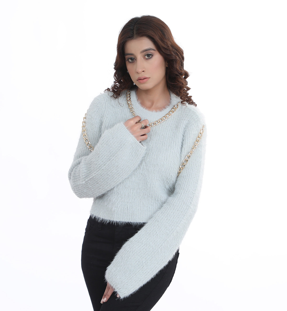 Cropped Sweater Grey