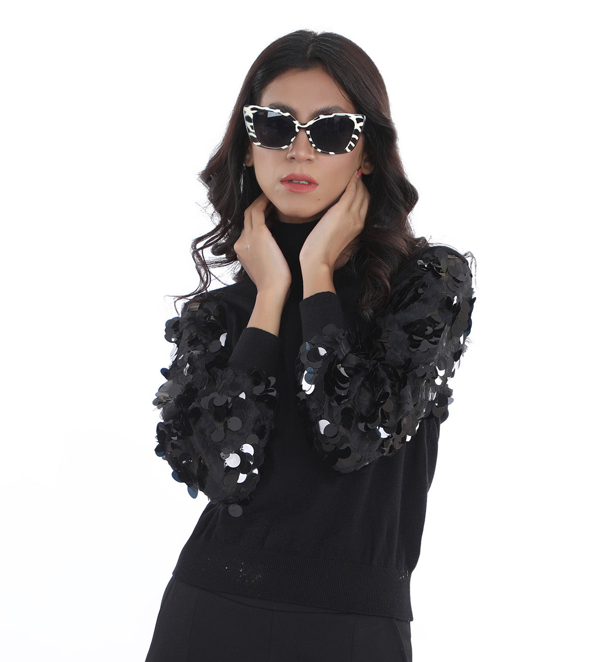 Sequined Sweater Black