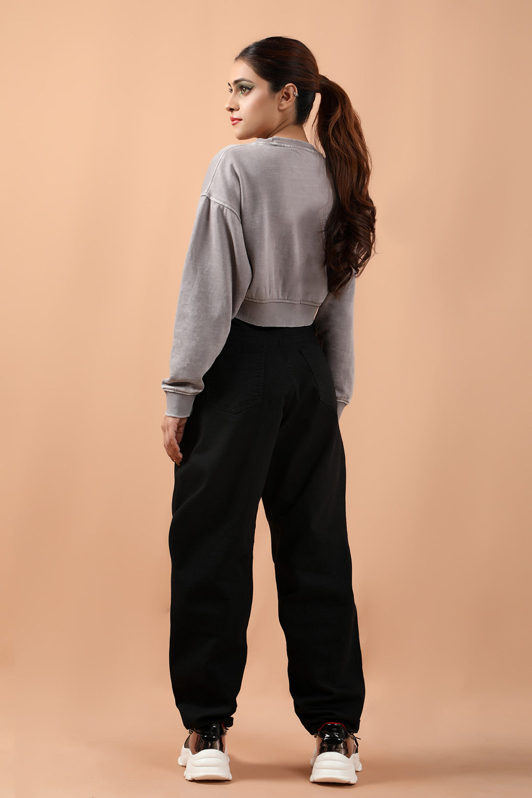 Cropped Sweat Shirt Grey (7194400293015)