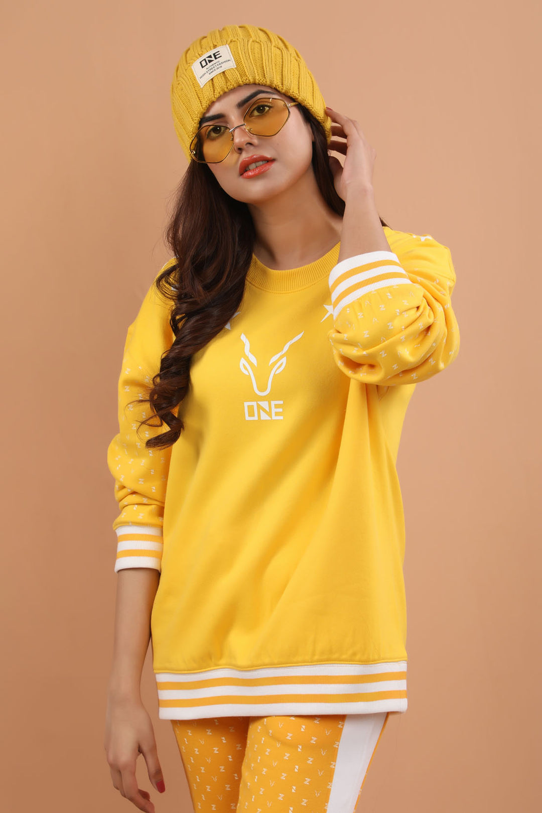 Printed Sweatshirt Yellow (7349413281943)