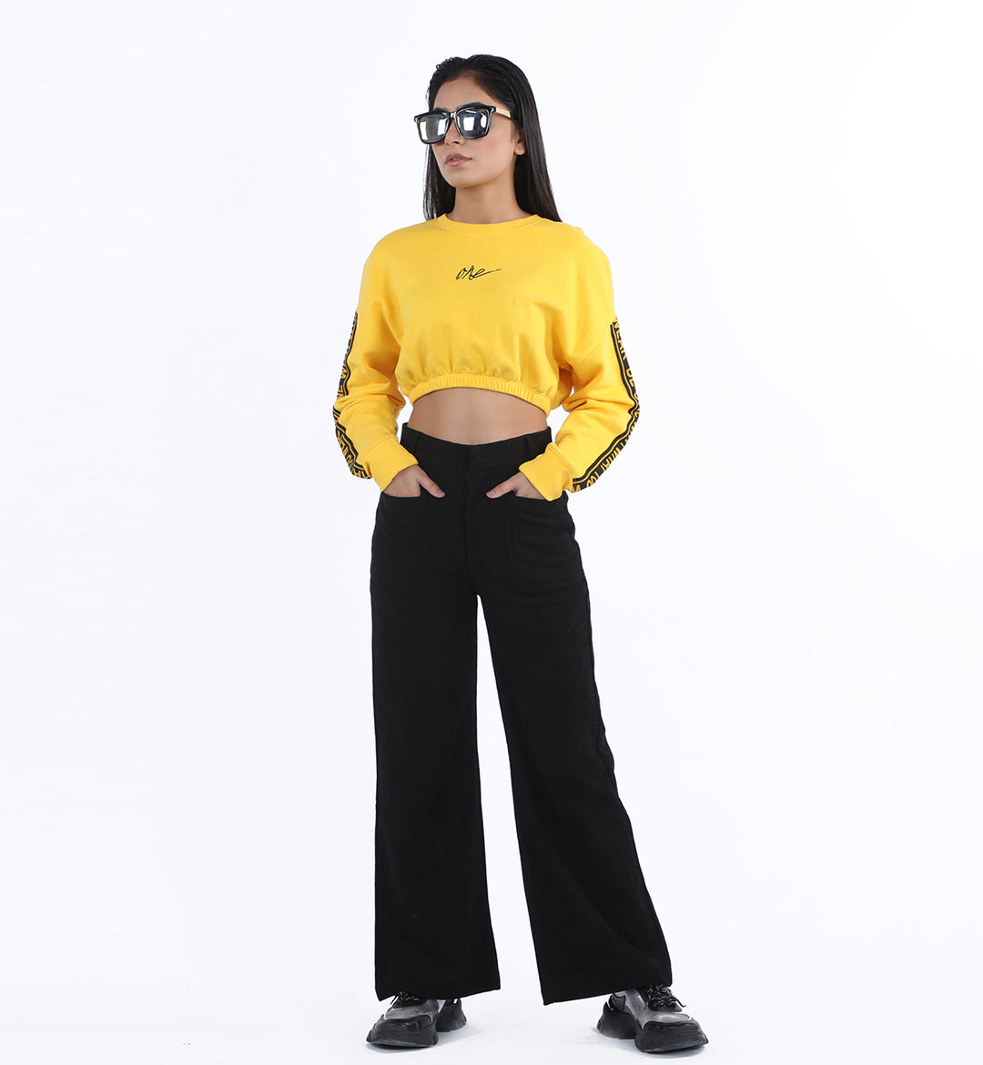 Cropped Sweatshirt Mustard