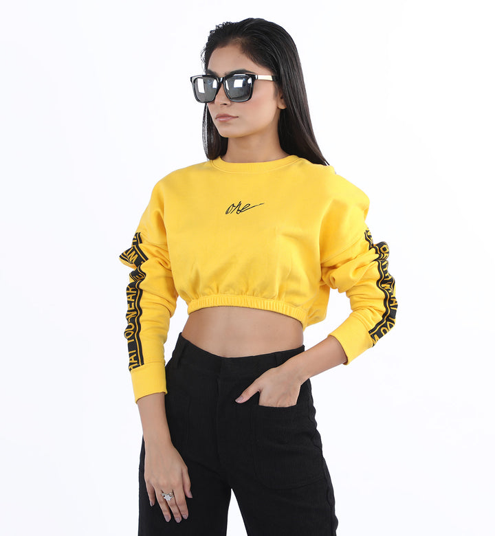 Cropped Sweatshirt Mustard