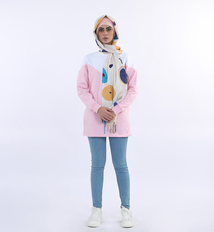 Long Sweatshirt Pink/White