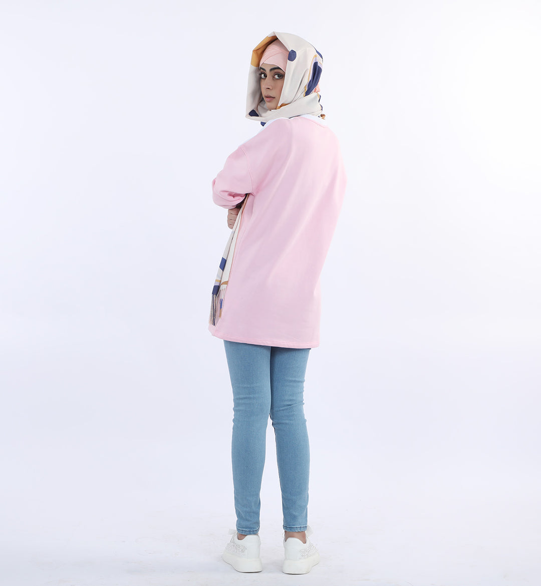 Long Sweatshirt Pink/White