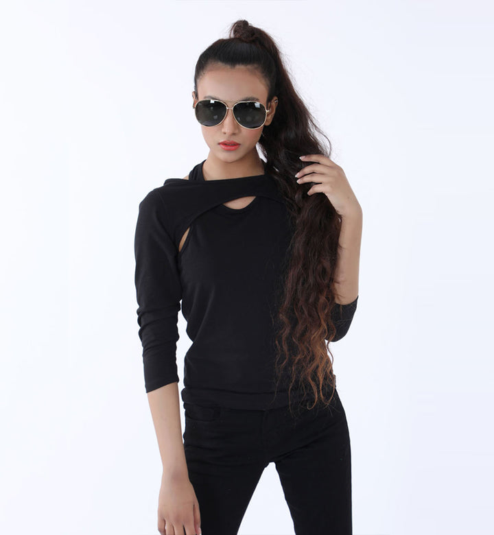 Cutout Top Black (7432449687703)