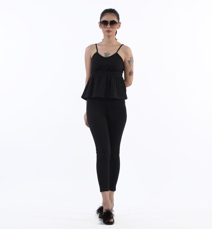 Peplum Top Black