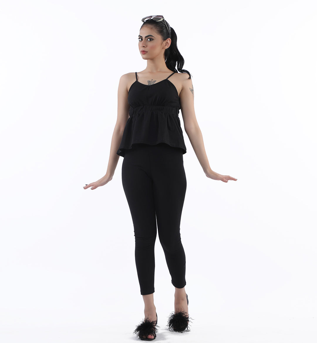 Peplum Top Black