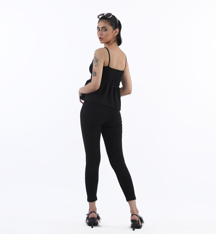 Peplum Top Black