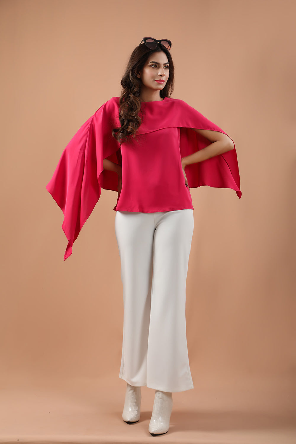 Draped Top Magenta (7328784285847)