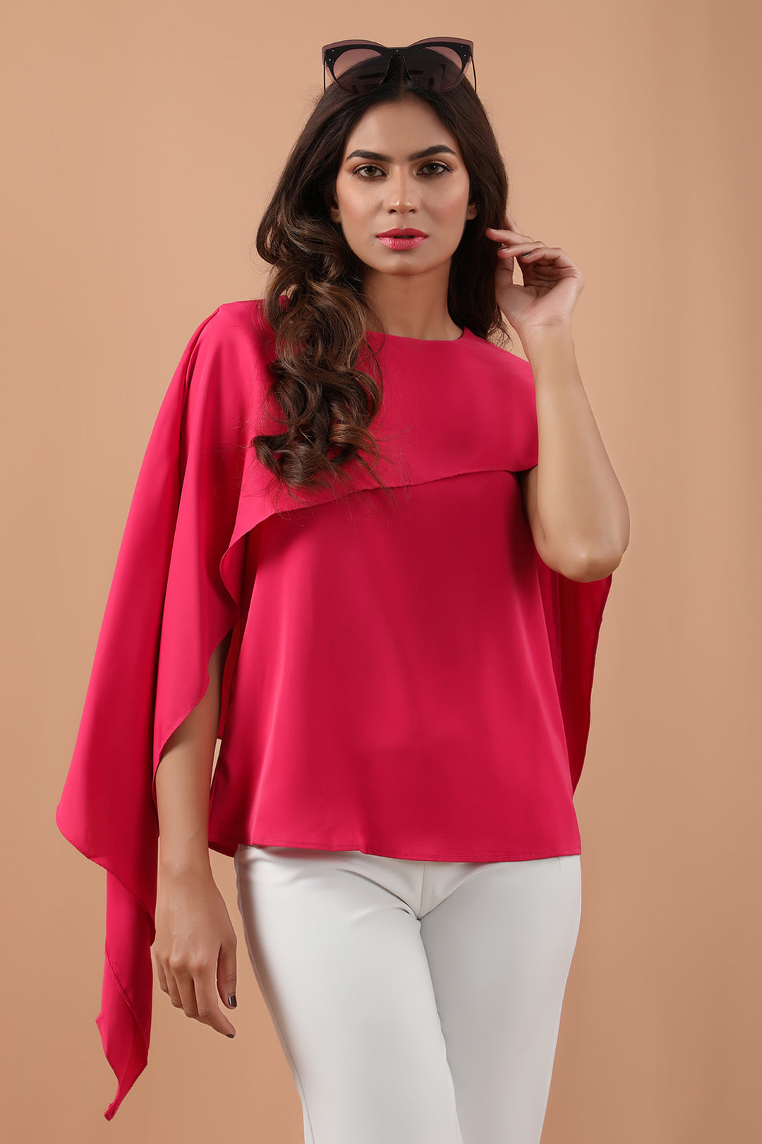 Draped Top Magenta (7328784285847)