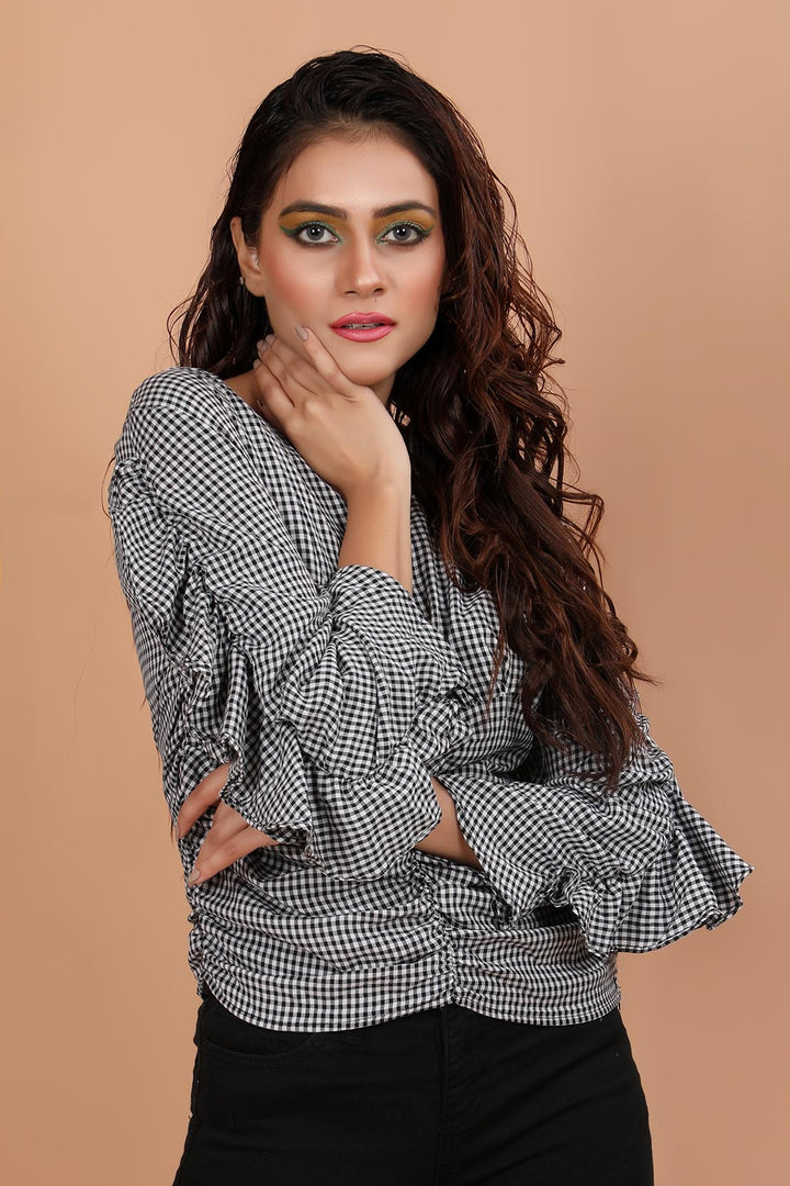 Gathered Top Grey (7283179192471)