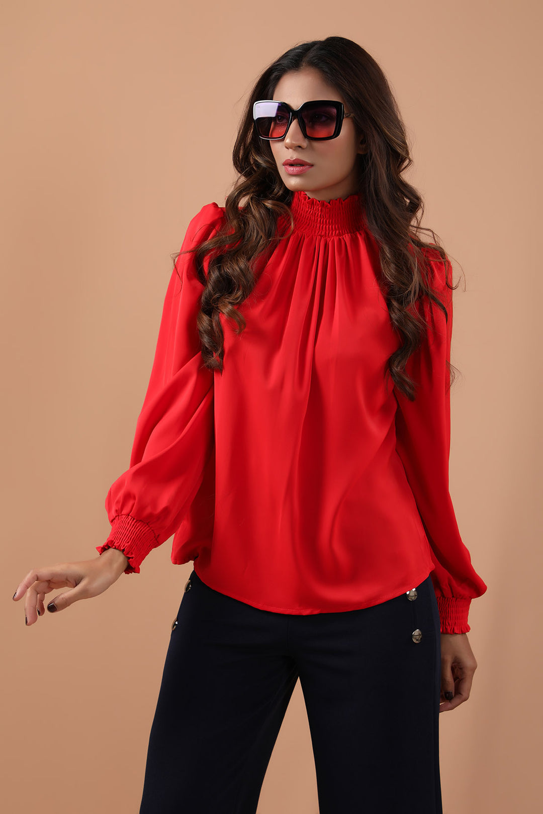 Smocked Top Red (7278545830039)