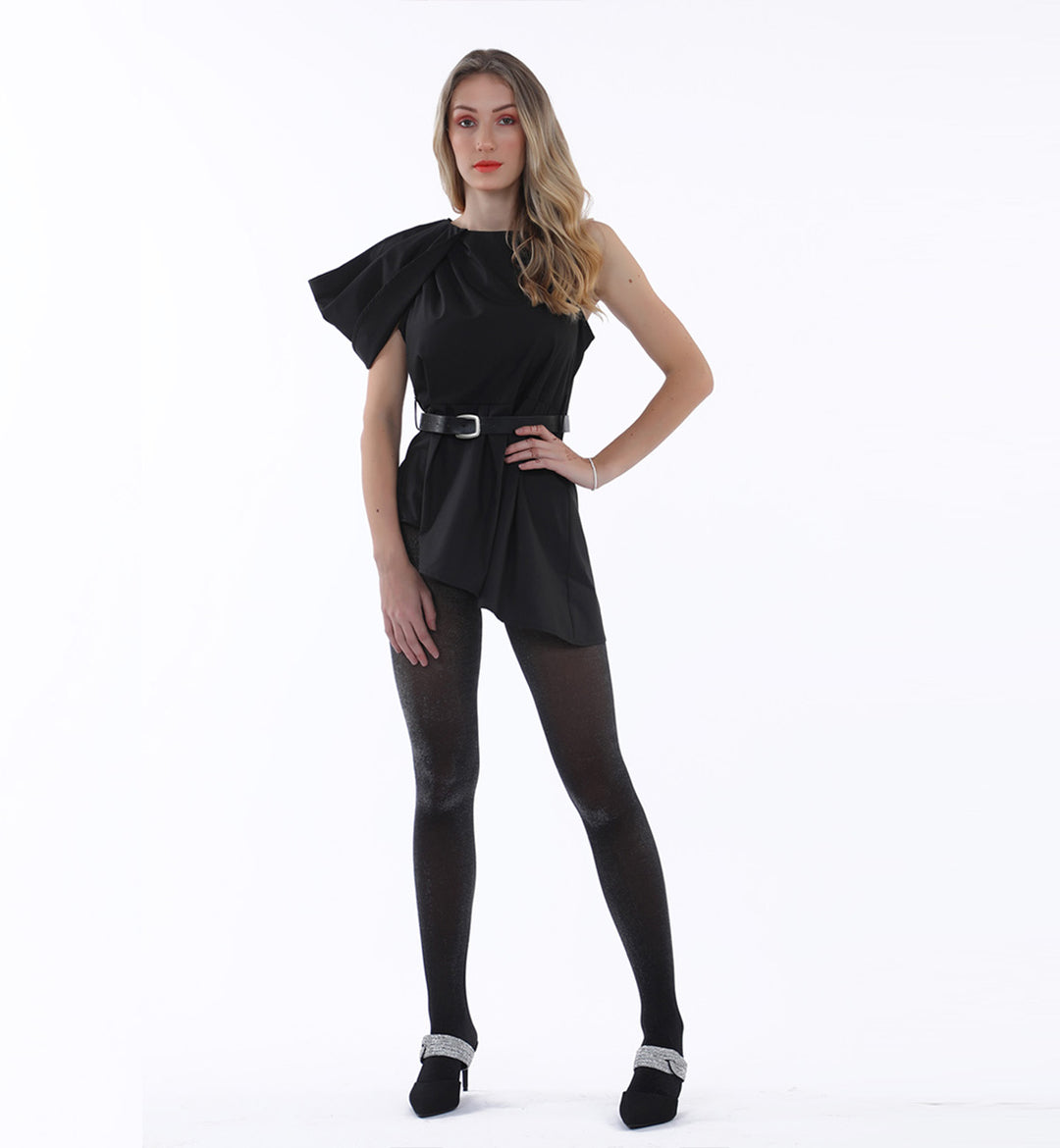 Black Asymmetrical Top for women