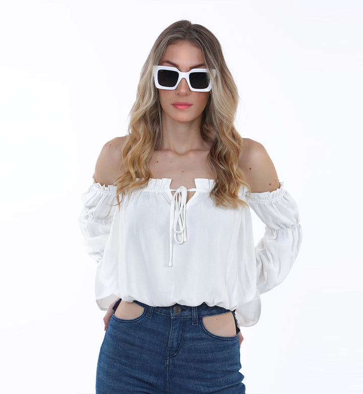 Offshoulder Top White (7462803439767)