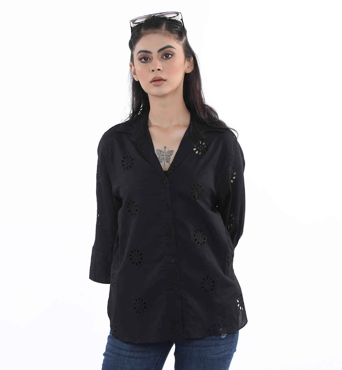 Embroidered Shirt Black