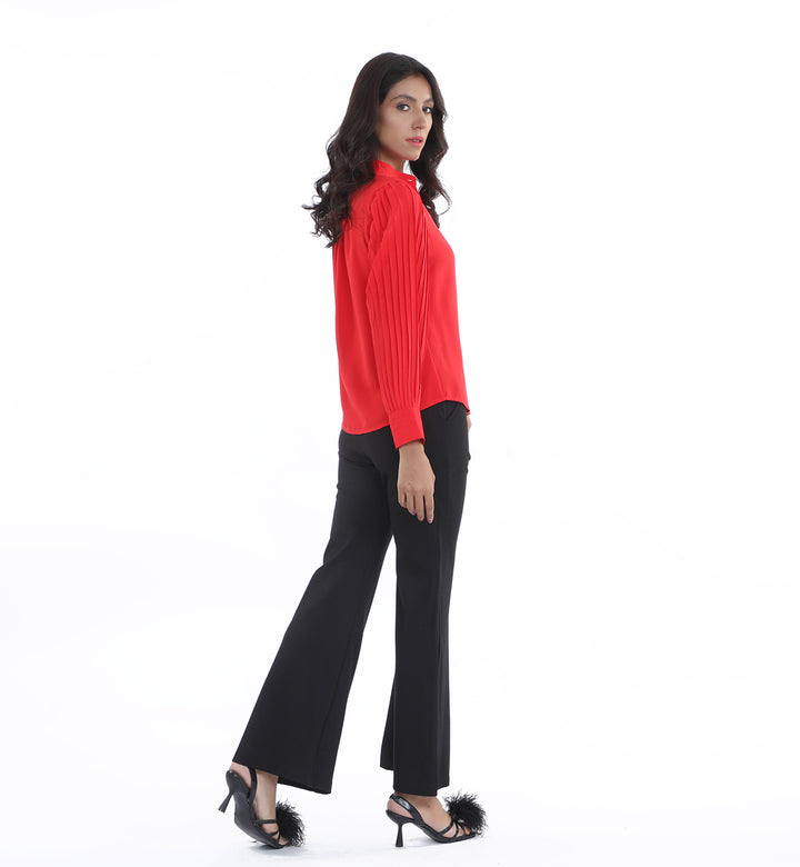 Pleated Shirt Red