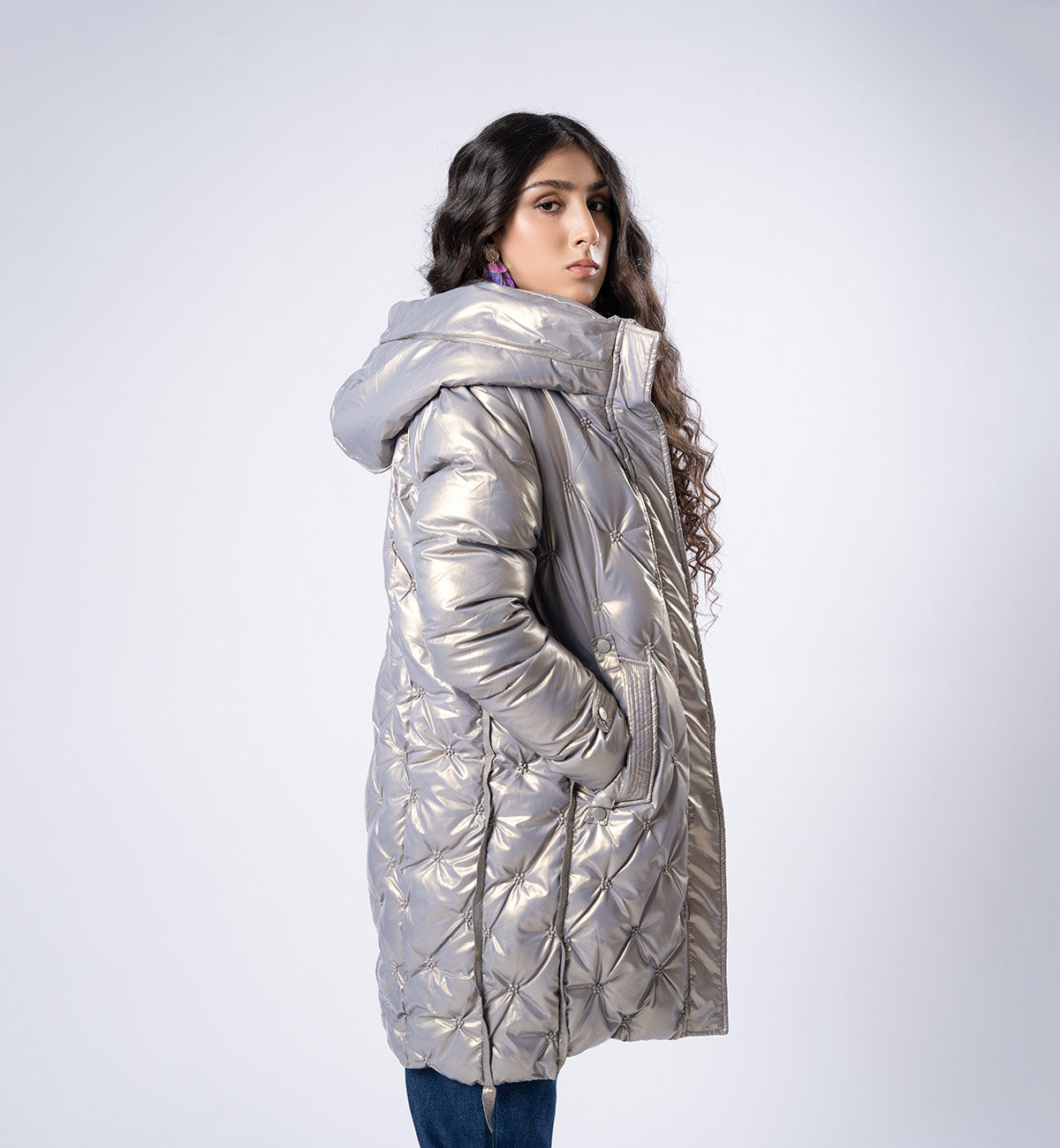 Quilted Jacket Silver