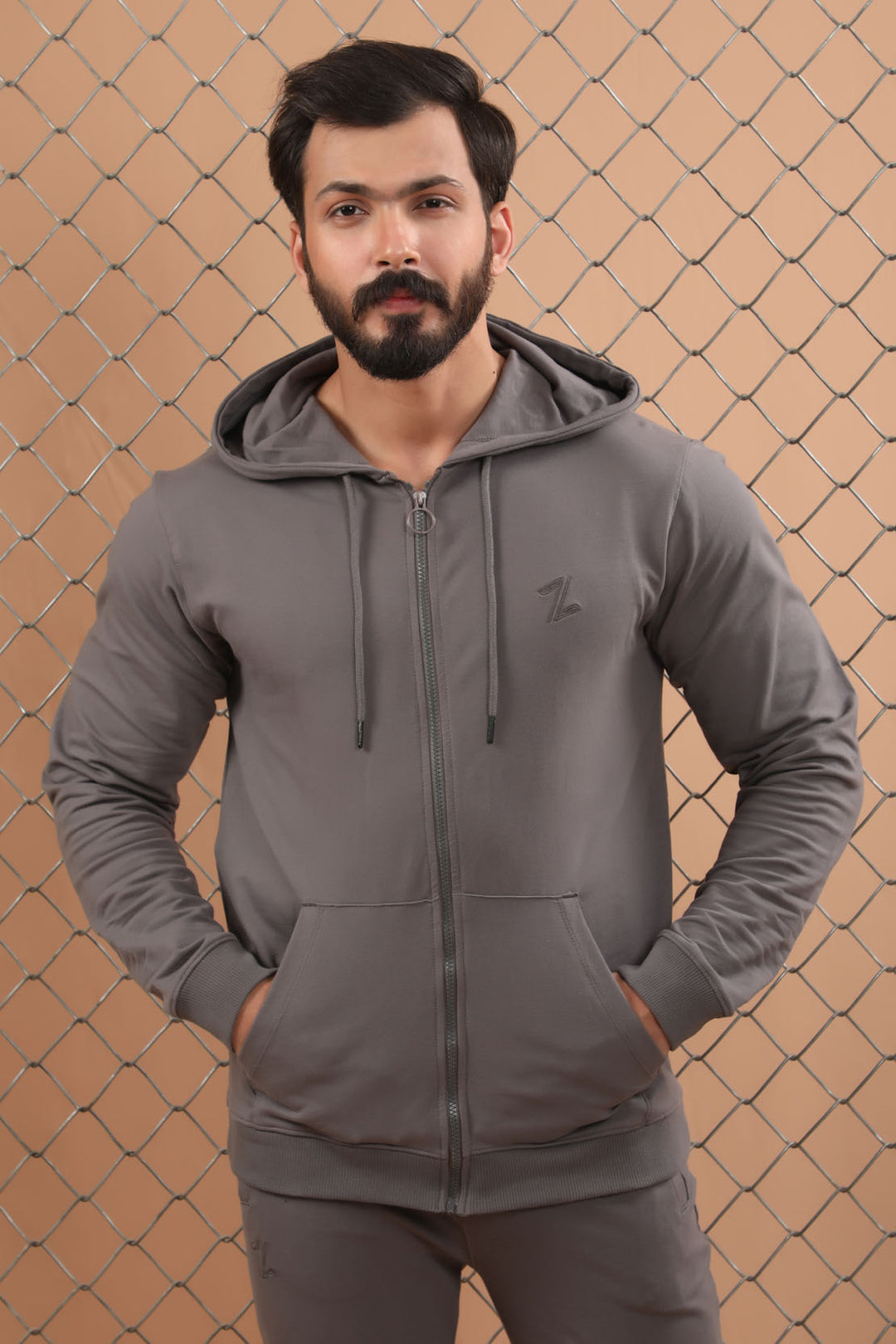 Zipper Hoodie Grey (7349414953111)