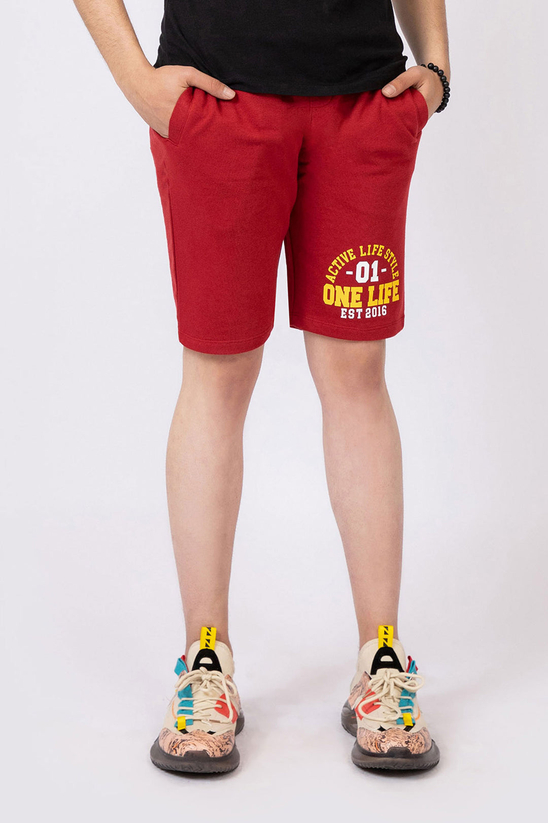 Graphic Shorts Maroon