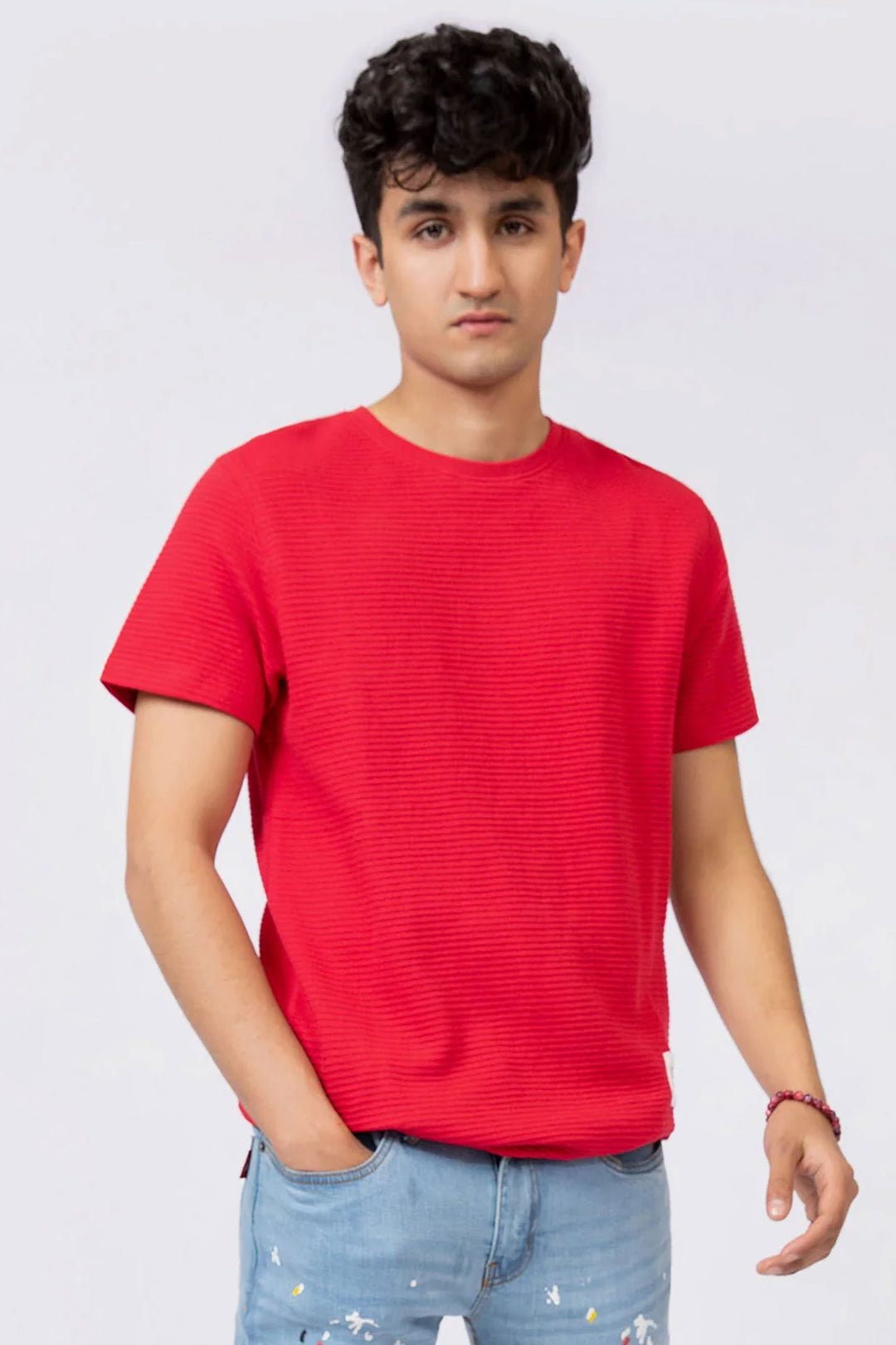 Textured Tee Red